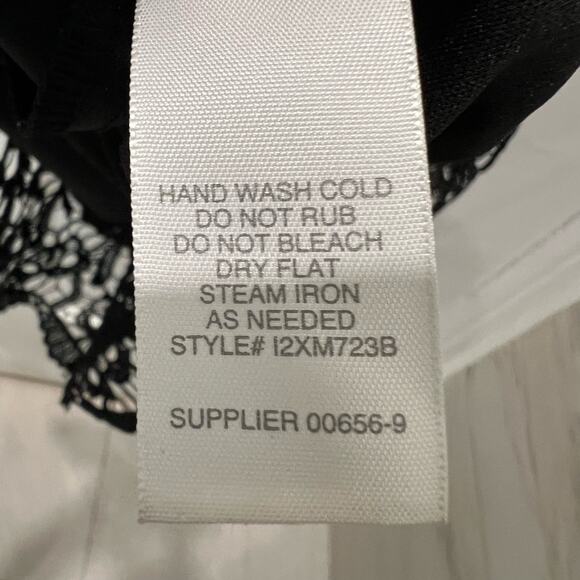 Bisou Bisou Black Lace Overlay Sheath Dress Sleeveless Midi Size 10 - Picture 12 of 13